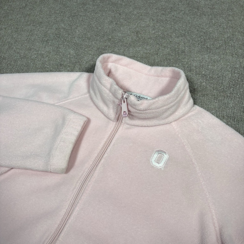 Columbia Ohio State Buckeyes Jacket Womens XL Full Zip Pink Fleece‎ Embroidered
